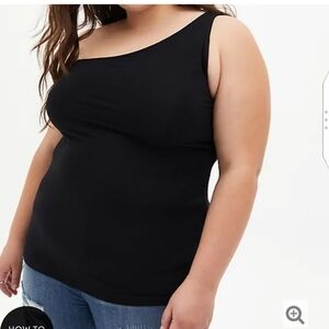 🆕 3X BLACK ONE SHOULDER FOXY TOP